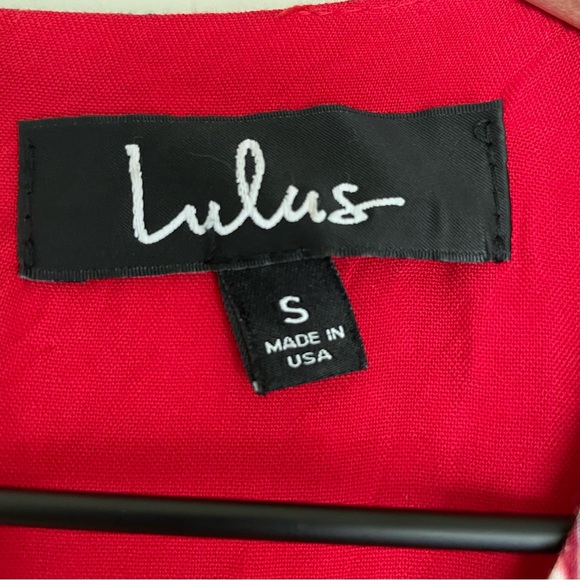 Lulu’s Red Printed Sleeveless Mini Dress Women’s Size Small Made in USA - Picture 3 of 4